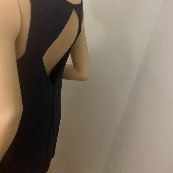 Alice‎ + Olivia Silk Mini Dress Navy Blue - Size Small Petite - Picture 3 of 8